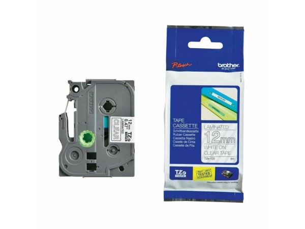 BROTHER trak TZe 135 prozoren/bel 12mm