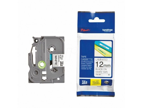 BROTHER trak TZe 231 bel/črn 12mm