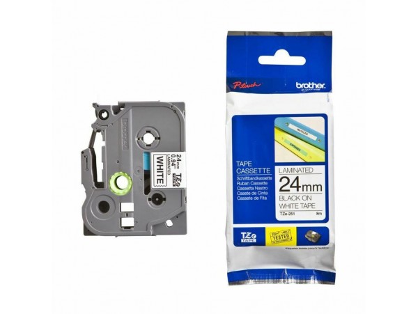 BROTHER trak TZe 251 bel/črn 24mm