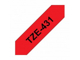BROTHER trak TZe 431 rdeč/črn 12mm