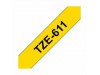 BROTHER trak TZe 611 rumen/črn  6mm