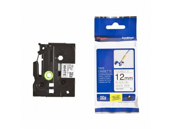 BROTHER trak TZe FX231 Flexi bel/črn 12mm