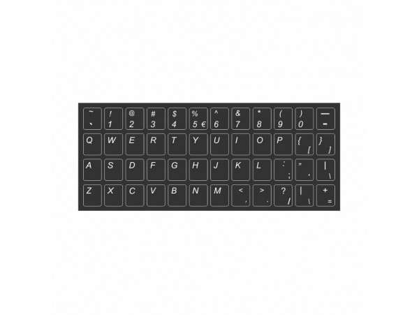 Nalepka za tipkovnico US vsi znaki-beli