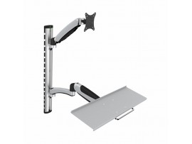 Digitus stenski nosilec monitor s flex polico srebrn DA-90354