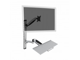 Digitus stenski nosilec monitor s flex polico srebrn DA-90354