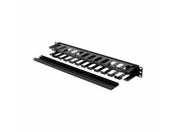 Triton organizator 1U rack plastičen s pokrovom črn