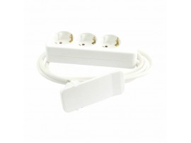 Bachmann podaljšek s ploščatim vtikačem 3x220V 1,5m FLAT PLUG bel 933.007