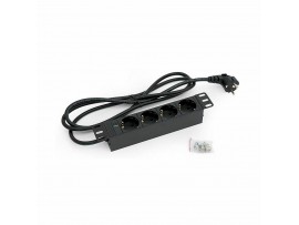 Triton razdelilec 250mm rack 4x230V ALU črn
