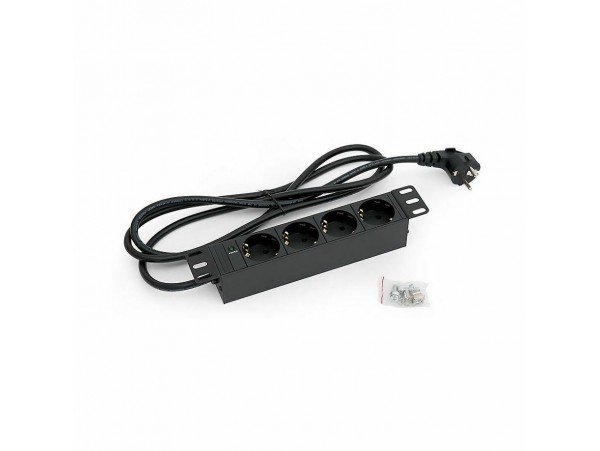 Triton razdelilec 250mm rack 4x230V ALU črn