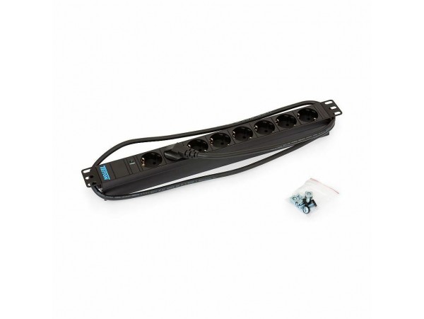 Triton razdelilec rack 8x220V ALU+LED črn