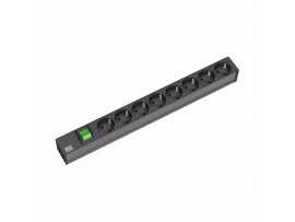 Bachmann razdelilec rack 8x250V ALU + stikalo črn