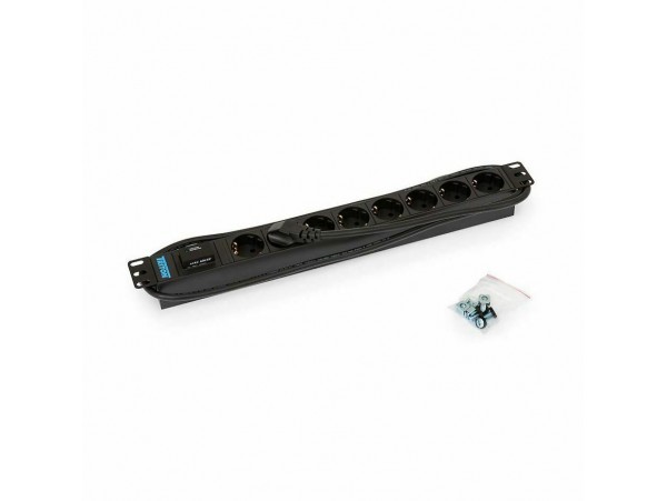 Triton razdelilec rack 8x220V ALU+prena. zaščita črna