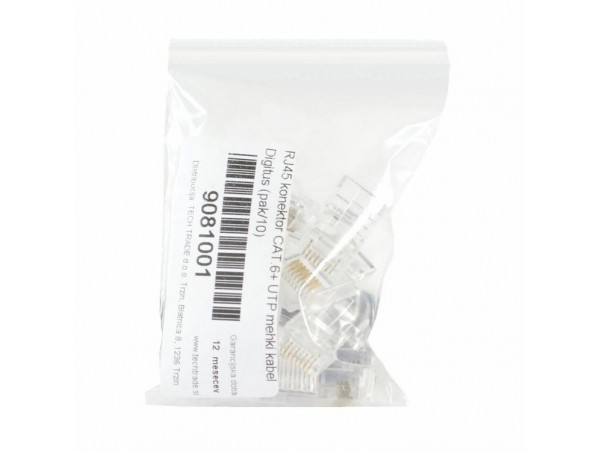 Digitus RJ45 konektor CAT.6+ UTP mehki kabel AK-219602 (pak/10)