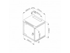 Triton 250mm kabinet 4U 248x310x260 siv sestavljen