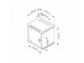 Triton 250mm kabinet 6U 337x310x260 siv sestavljen