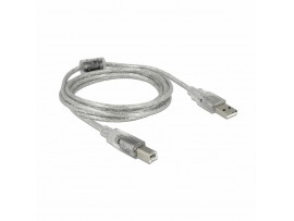 Delock kabel USB A-B 2m dvojno oklopljen transparent 83894