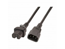 EFB napajalni kabel 220V podaljšek 2m C14-C15 črn