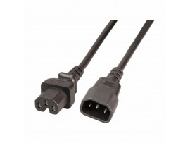 EFB napajalni kabel 220V podaljšek  1m C14-C15 črn
