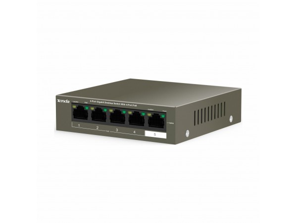 Tenda stikalo Giga  5-port 4x PoE mini kovinsko ohišje TEG1105P-4-63W