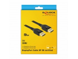 Delock kabel DisplayPort 3m 8K 60Hz črn 85661 Delock kabel DisplayPort 3m 8K 60Hz črn 85661