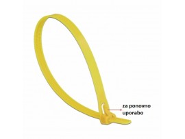 Delock vezice 300x7,6mm za večkratno uporabo rumene pak/100 18761