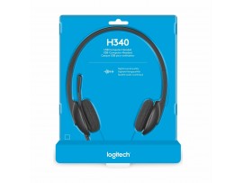 Logitech slušalke+mikrofon H340 črne 981-000475