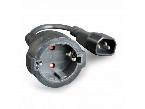 Cablexpert napajalni kabel 220V C14 SCHUKO Ž UPS adapter 15cm črn PC-SFC14M