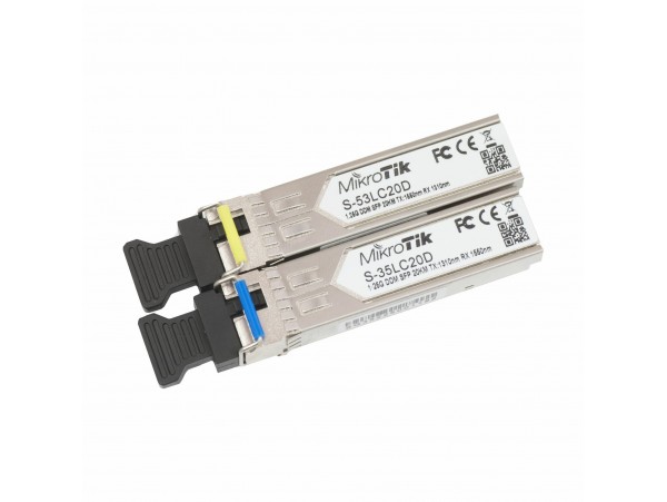 Mikrotik pretvornik FO SFP Mini-GBIC Giga Singlemode set S-3553LC20D