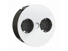 Bachmann TWIST vgradna vtičnica mat bela za kuh.pult 2x220V 931.250