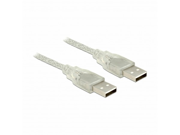 Delock kabel USB A-A 1,5m dvojno oklopljen transparent 83888