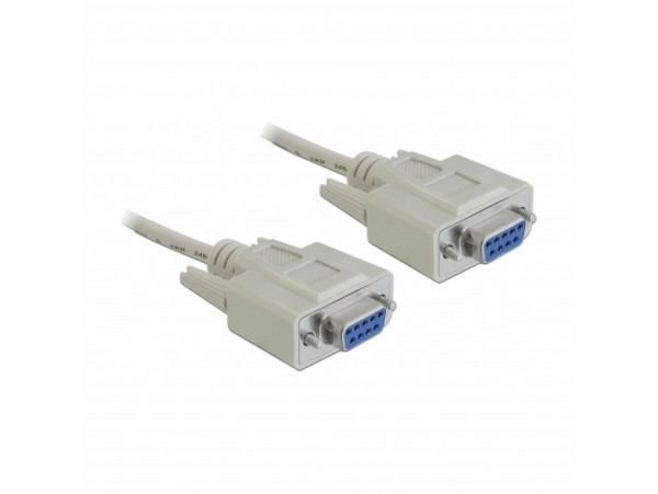 Delock null modem kabel DB9Ž-DB9Ž 1,8m siv 84077
