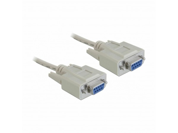 Delock null modem kabel DB9Ž-DB9Ž 3m siv 84169