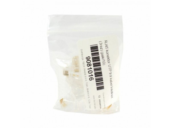 Intellinet RJ45 konektor CAT.5e UTP trdi kabel pak/10 502399
