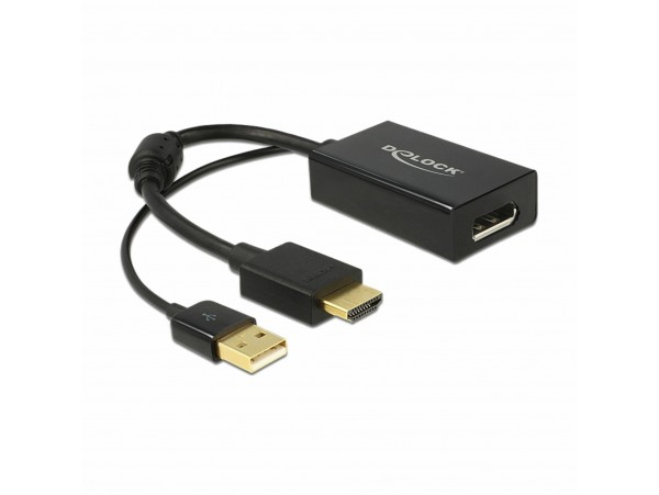 Delock adapter HDMI M - Displayport 1.2 Aktivni 25cm 62667