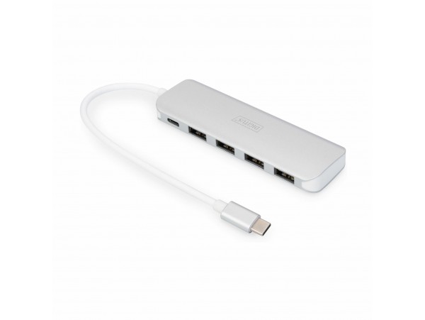 Digitus hub USB 3.0 4xA + TipC srebrn DA-70242-1
