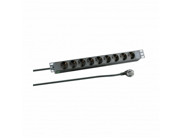 EFB razdelilec rack 9x220V ALU 2m črn EK631DE.1