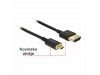 Delock kabel HDMI D-mikro  3D 4K slim 1,5m črn 84782
