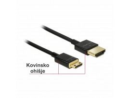 Delock kabel HDMI mini  3D 4K slim 2m črn 84778