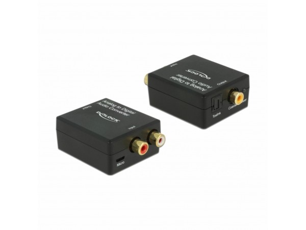 Delock pretvornik AVDIO Analog 2xRCA Ž-SPDIF Digitalni/Koax HD stereo 63468