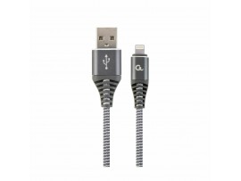 Cablexpert kabel USB Lightning bombažna zaščita siv 2m CC-USB2B-AMLM-2M-WB2 Cablexpert kabel USB Lightning bombažna zaščita siv 2m CC-USB2B-AMLM-2M-WB2