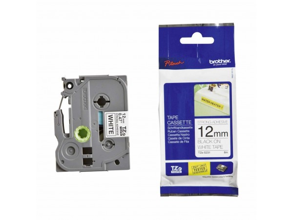 BROTHER trak TZe S231 bel/črn 12mm