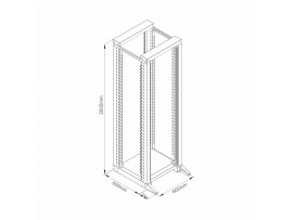 Triton okvir 42U 2005 600x600 dvojni siv