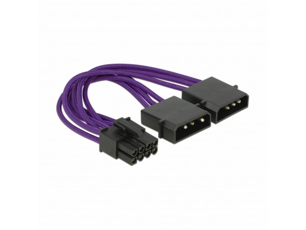 Delock adapter DC 2x Molex M - 8pin za grafične kart. PCI-express 0,15m 83705