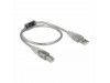 Delock kabel USB A-B 0,5m dvojno oklopljen transparent 82057
