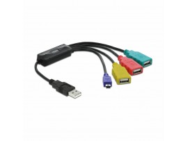 Delock hub USB na kablu 3xA mini USB 61724