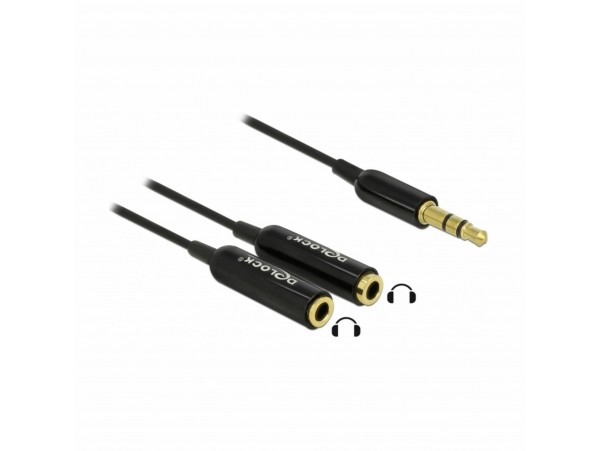 Delock adapter AVDIO Jack 3,5M-2x3,5Ž stereo 25cm 65356
