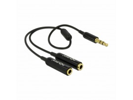 Delock adapter AVDIO Jack 3,5M-2x3,5Ž stereo 25cm 65356