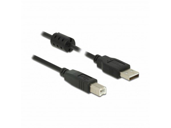 Delock kabel USB A-B 1,5m dvojno oklopljen črn s ferito 84896
