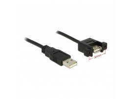 Delock podaljšek USB A-A 1m vgradni črn 85106