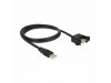 Delock podaljšek USB A-A 1m vgradni črn 85106